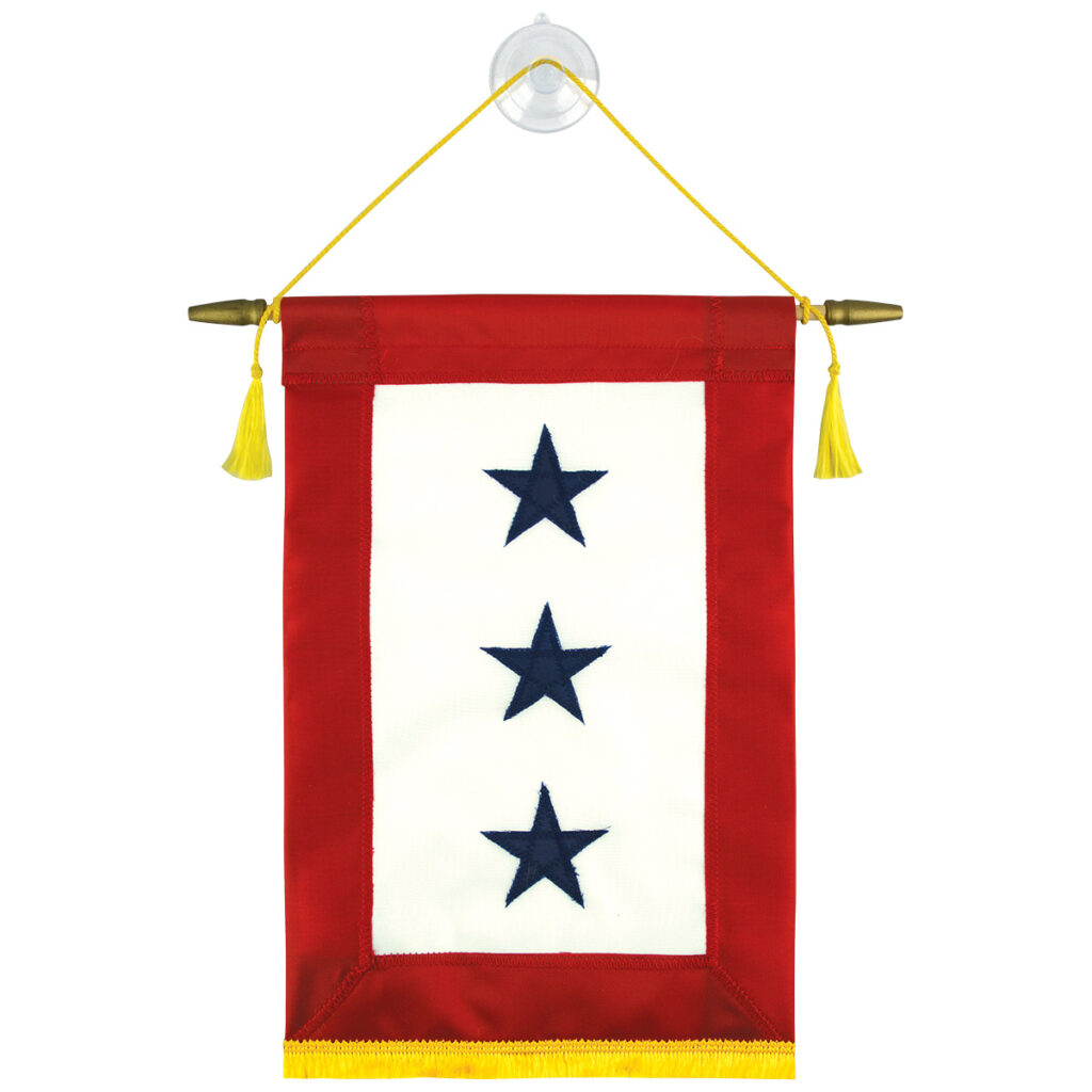 blue star service banner 3 star 8x12 070369