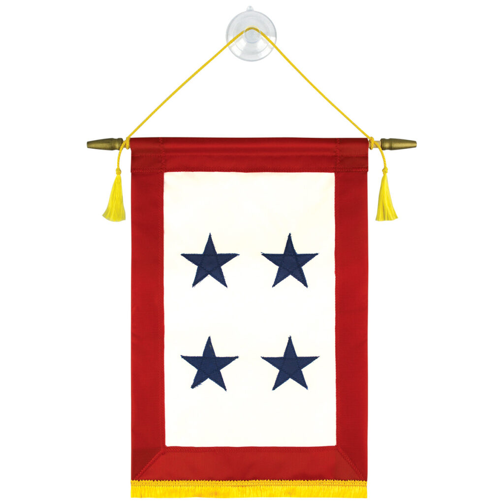 blue star service banner 4 star 8x12 070372