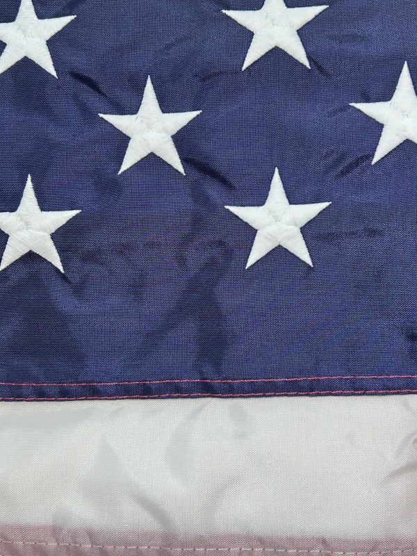 u.s. 3'x5' nylon indoor flag with pole hem & fringe