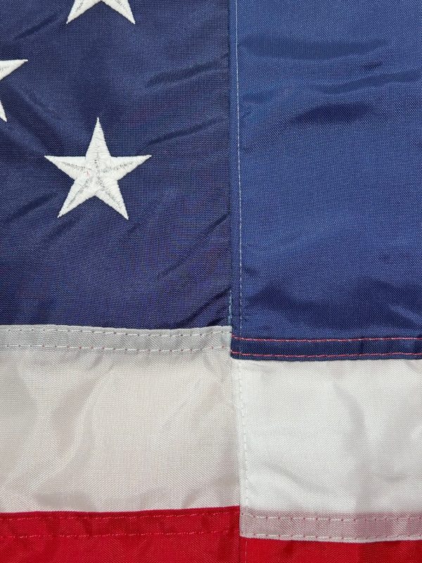 u.s. 3'x5' nylon indoor flag with pole hem & fringe