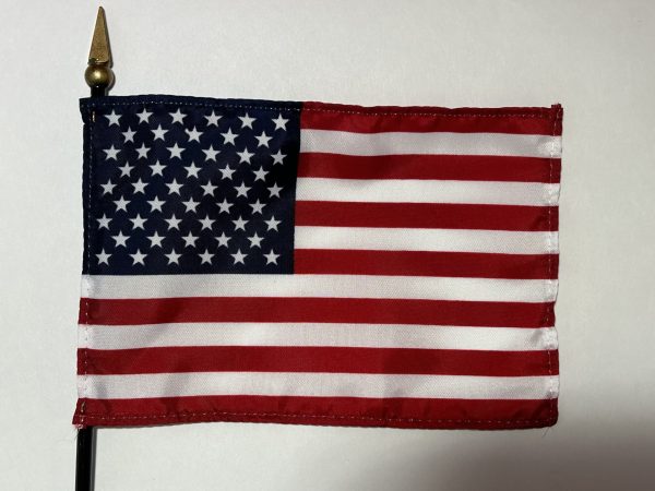 u.s. 4" x 6" endura gloss stick flag with black staff (12 pack)