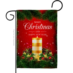 christmas candle garden flag