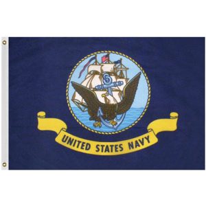 u.s. navy 3'x5' poly max flag grommet