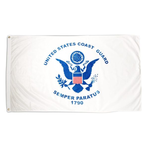 u.s. coast guard 3'x5' nylon flag grommet