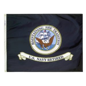 u.s. navy 3'x5' retired e poly flag with grommets