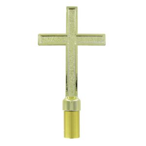 metal passion cross gold with ferrule (for oak poles)