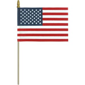 u.s. 4"x6" cotton no fray stick flag