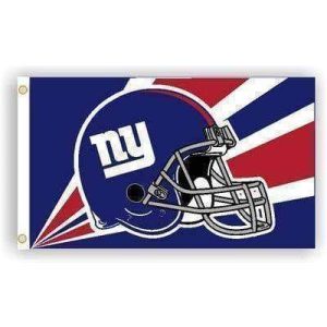 ny giants 3'x5' deluxe helmet flag with grommets