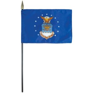 air force 4" x 6" e gloss stick flag