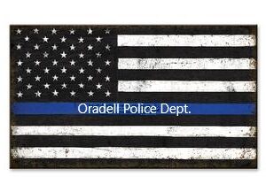 blue line wood flag 18"x30" (oradell police dept)