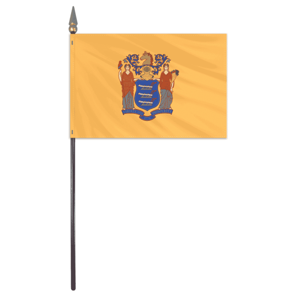 nj 4"x6" e gloss stick flag