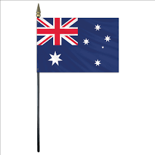 australia 4"x6" e gloss stick flag