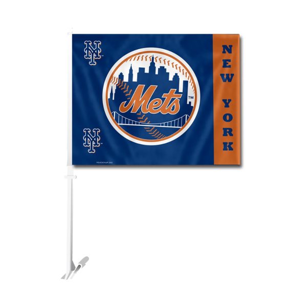 ny mets car window flag