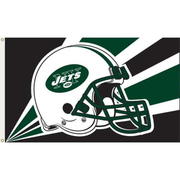 ny jets 3'x5' deluxe helmet flag with grommets