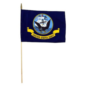 navy 12"x18" e poly stick flag