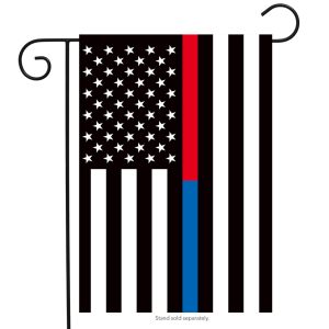 thin blue & red line garden flag