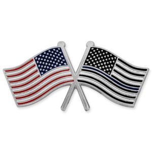 thin blue line u.s. flag lapel pin