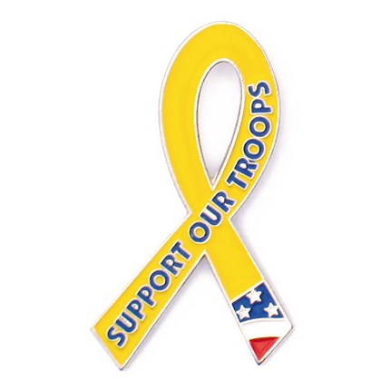 support our troops ribbon pin