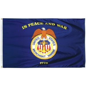 merchant marine 3'x5' nylon flag grommet