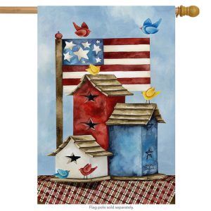 freedom birdhouses spring house flag