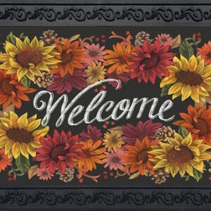 fall flowers welcome doormat