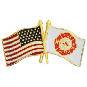u.s. / fire department flag lapel pin