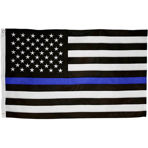 thin blue line embroidered 3'x5' grommet flag