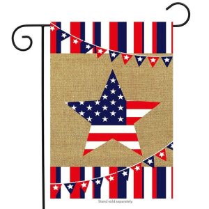 patriotic star burlap garden flag