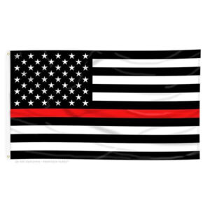 thin red line printed grommet flag