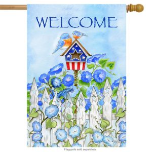 patriotic birdhouse summer house flag