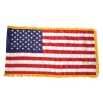 u.s. indoor 3'x5' nylon flag with pole hem & fringe