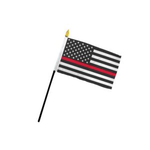 thin red line 4"x6" stick flag