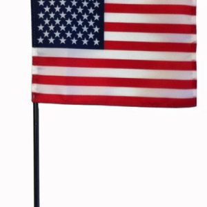 u.s. mounted 4"x6" endura gloss flag with black staff