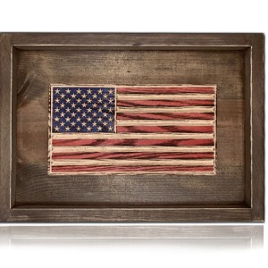 desk flag old glory brown frame