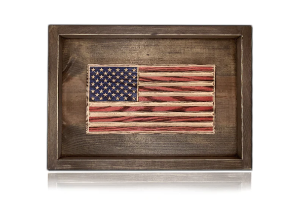 desk flag old glory brown frame