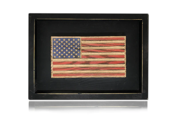 desk flag old glory black frame