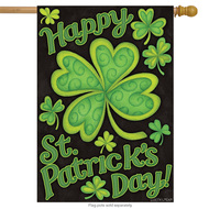 st patricks day clovers house flag