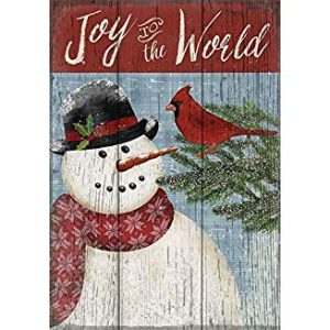 joy to the world snowman house flag