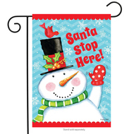 santa stop here garden flag