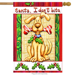 santa i don't bite house flag
