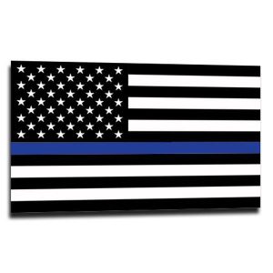 thin blue line flag sticker 6"x4"