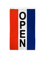 open 5'x 3' vertical message nylon flag with grommets