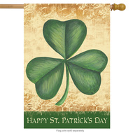 happy st patricks shamrock house flag