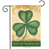 happy st patricks day shamrock garden flag