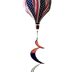 red white & blue deluxe hot air balloon wind twister