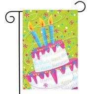 birthday cake garden flag