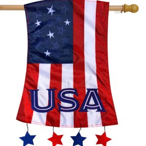 patriotic applique house flag