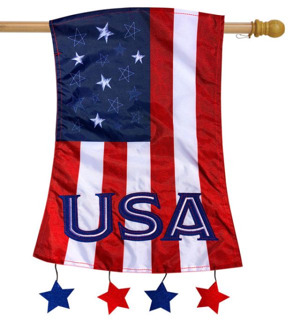 patriotic applique house flag
