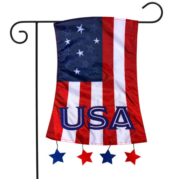 patriotic applique garden flag