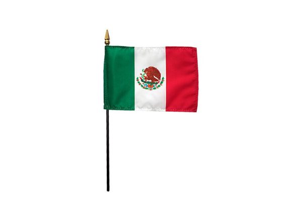 mexico 4"x6" stick flag